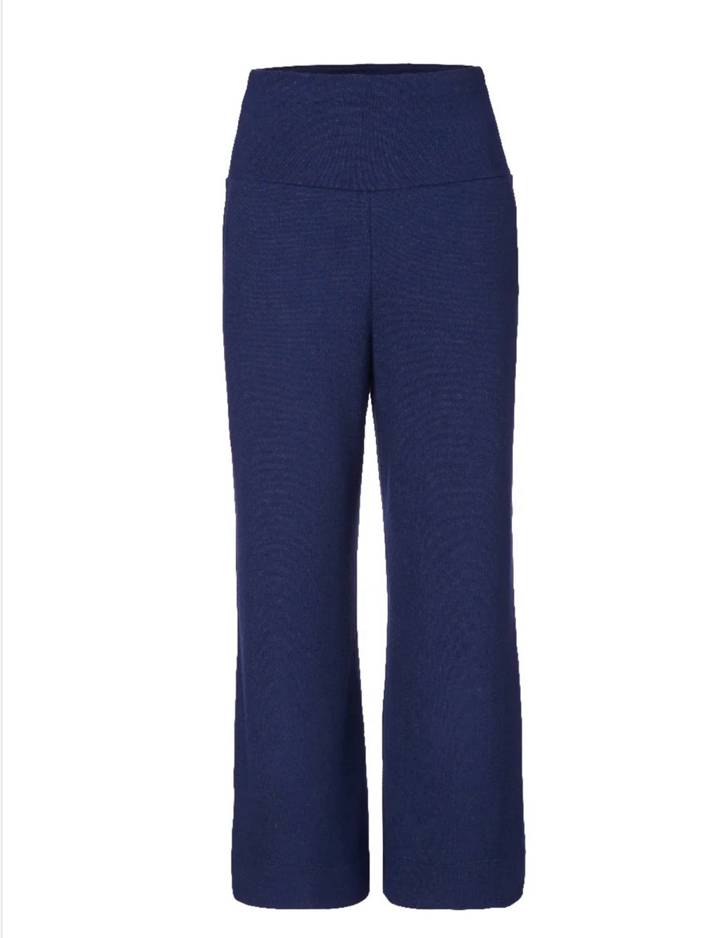 Cabi Cuddle Pants High-Waist Wide-Leg Knit Pants - Cobalt